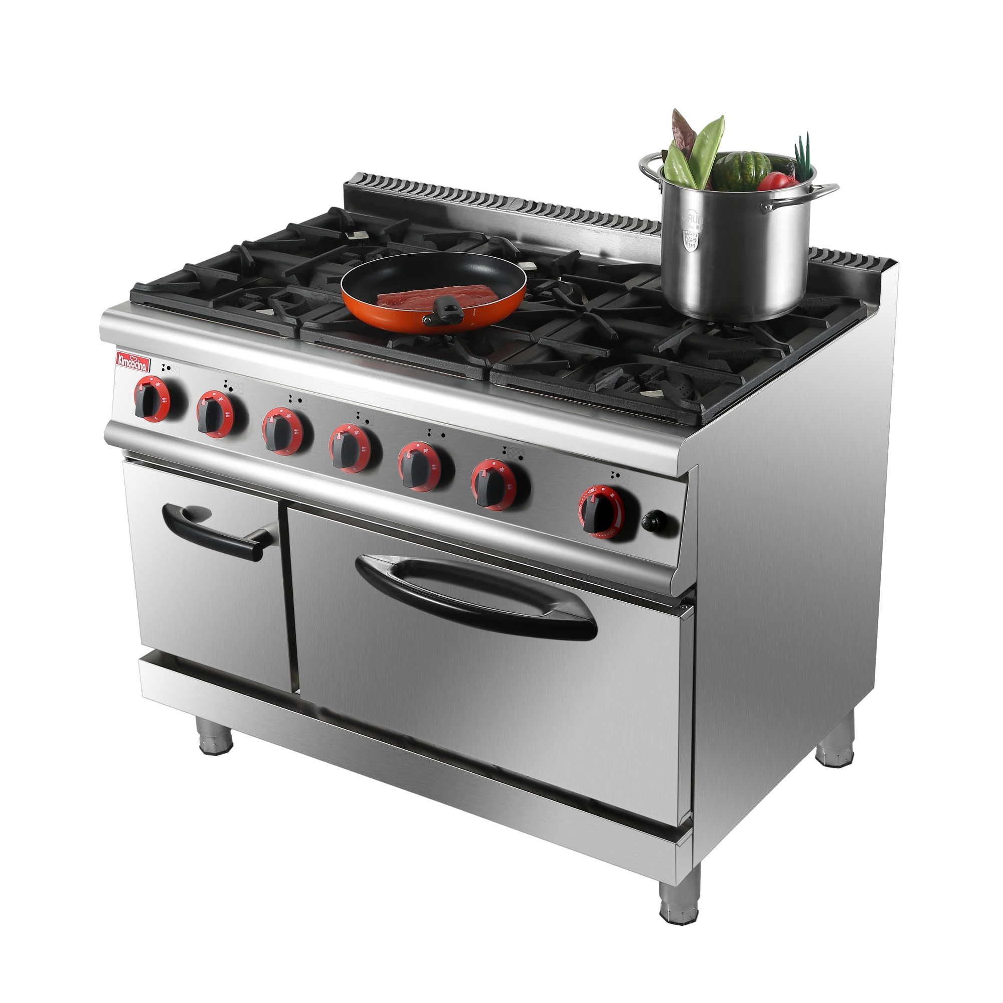 Kimcocina Cooking Range Premium Stove - 6 Burners - - 90cm Deep - incl Oven - Gas