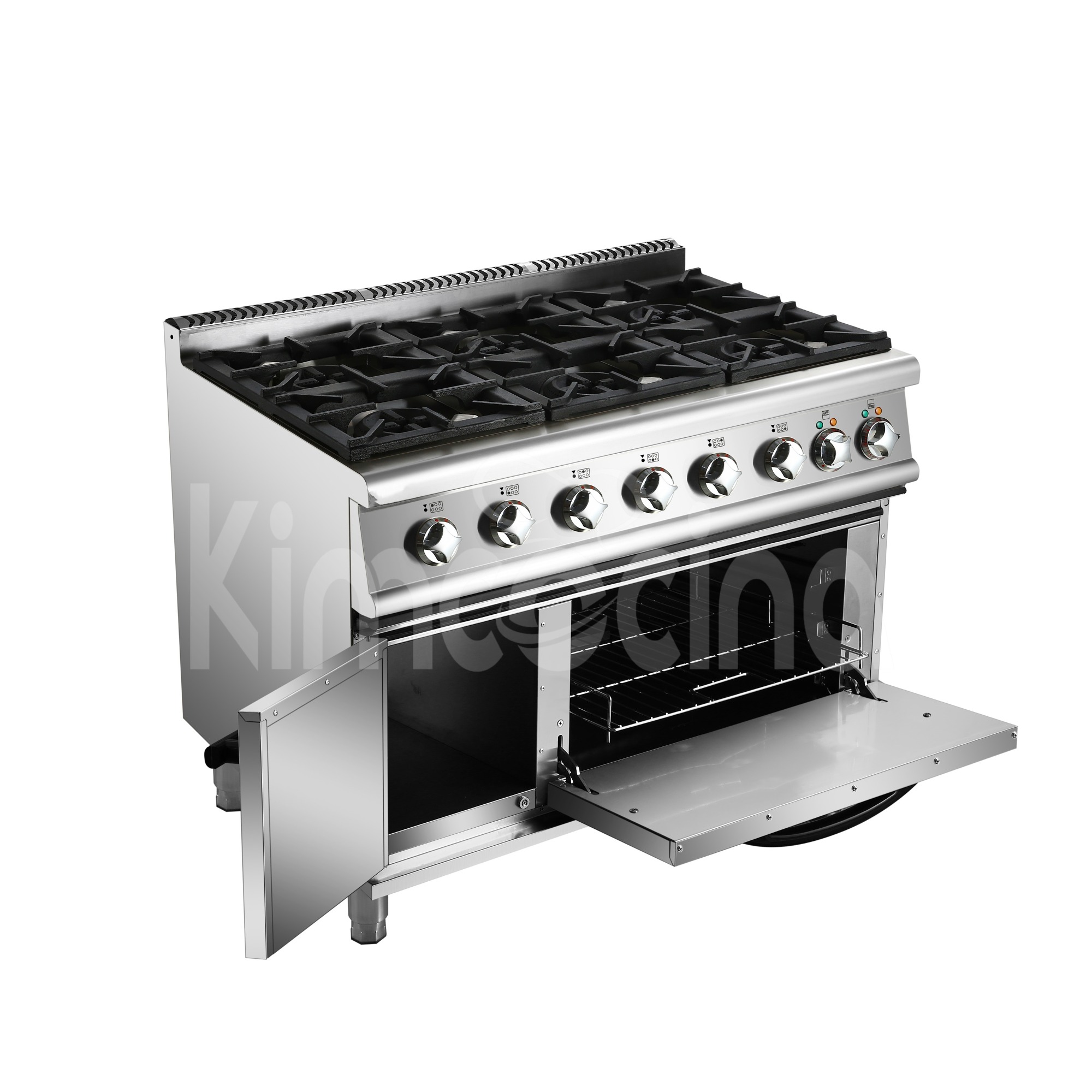 kimcocina 6-Burner Gas Range With Electric Oven Burner:USA Style