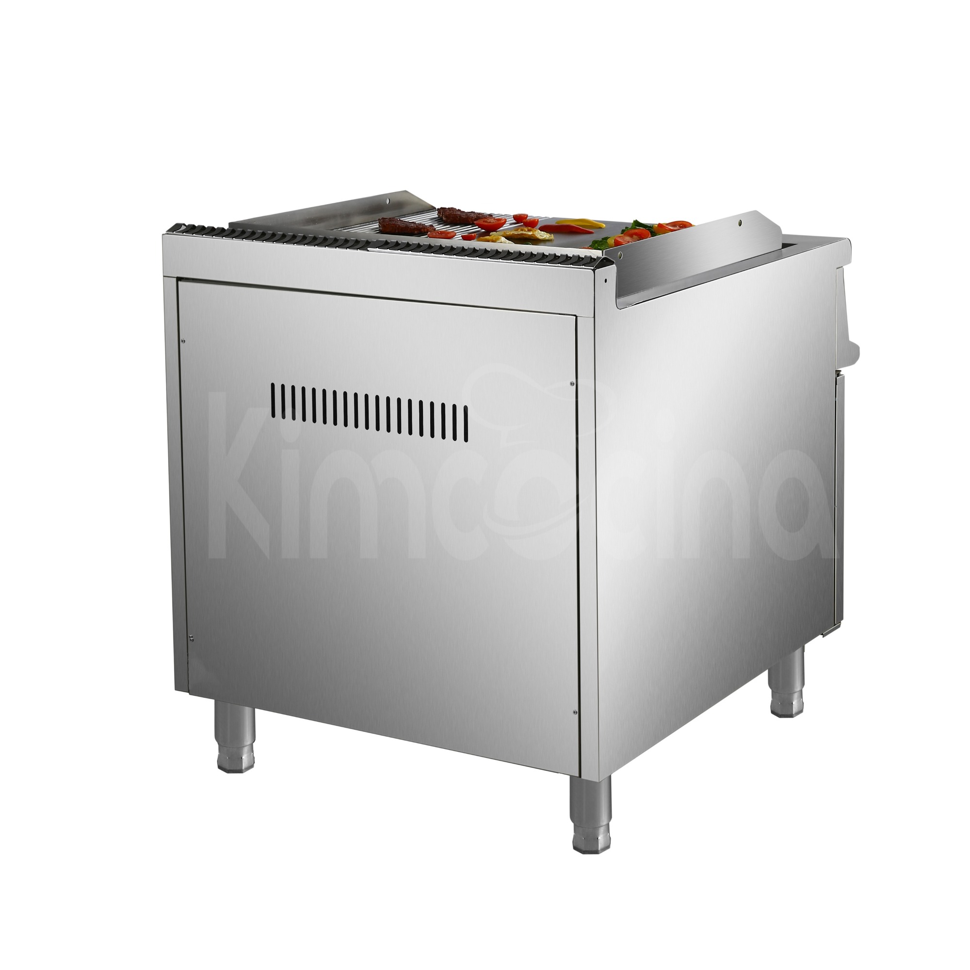 kimcocina Electrico Freidoras(2/3 Flat&1/3 Grooved) with Cabinet