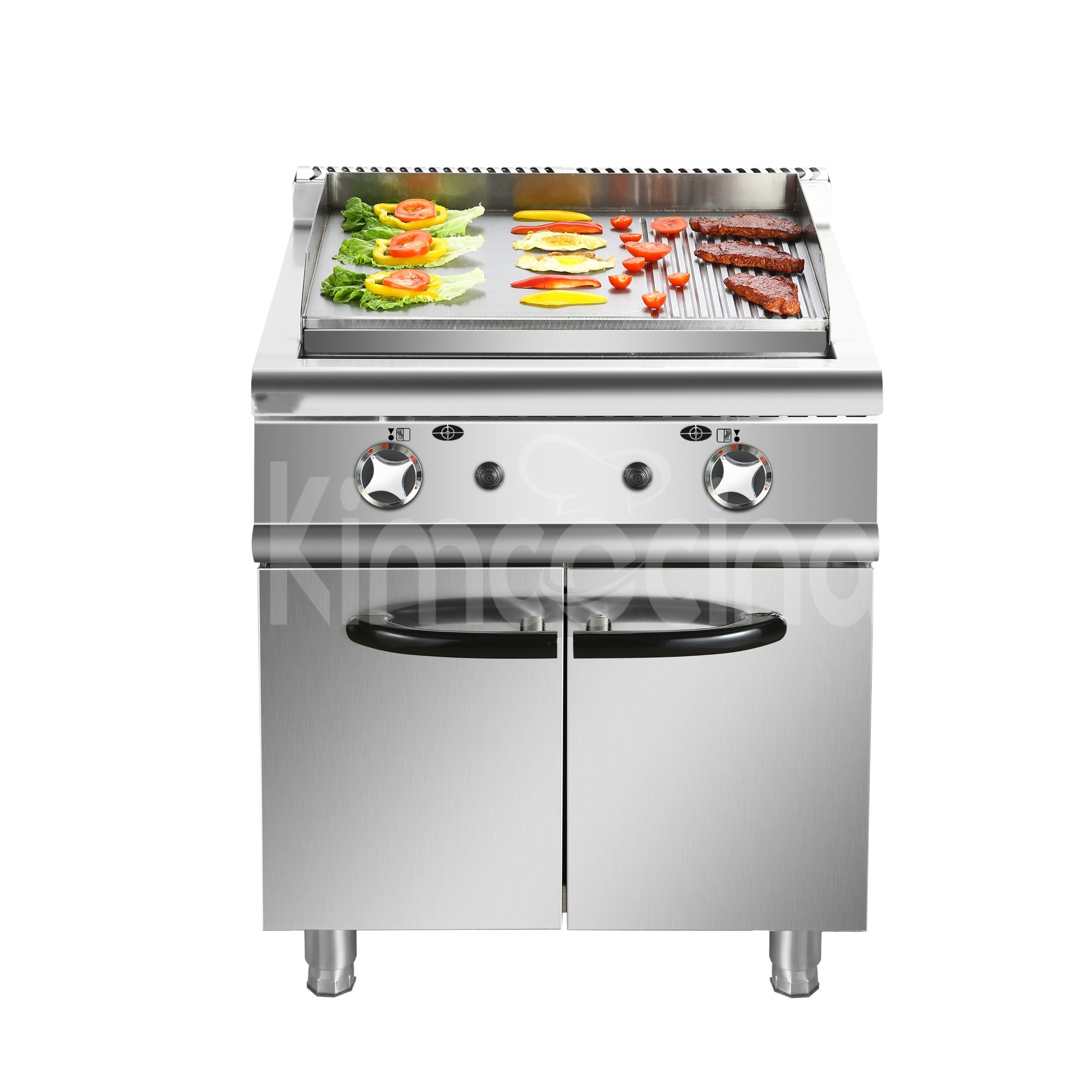 kimcocina Gas Griddle(2/3 Flat&1/3 Grooved) with Cabinet