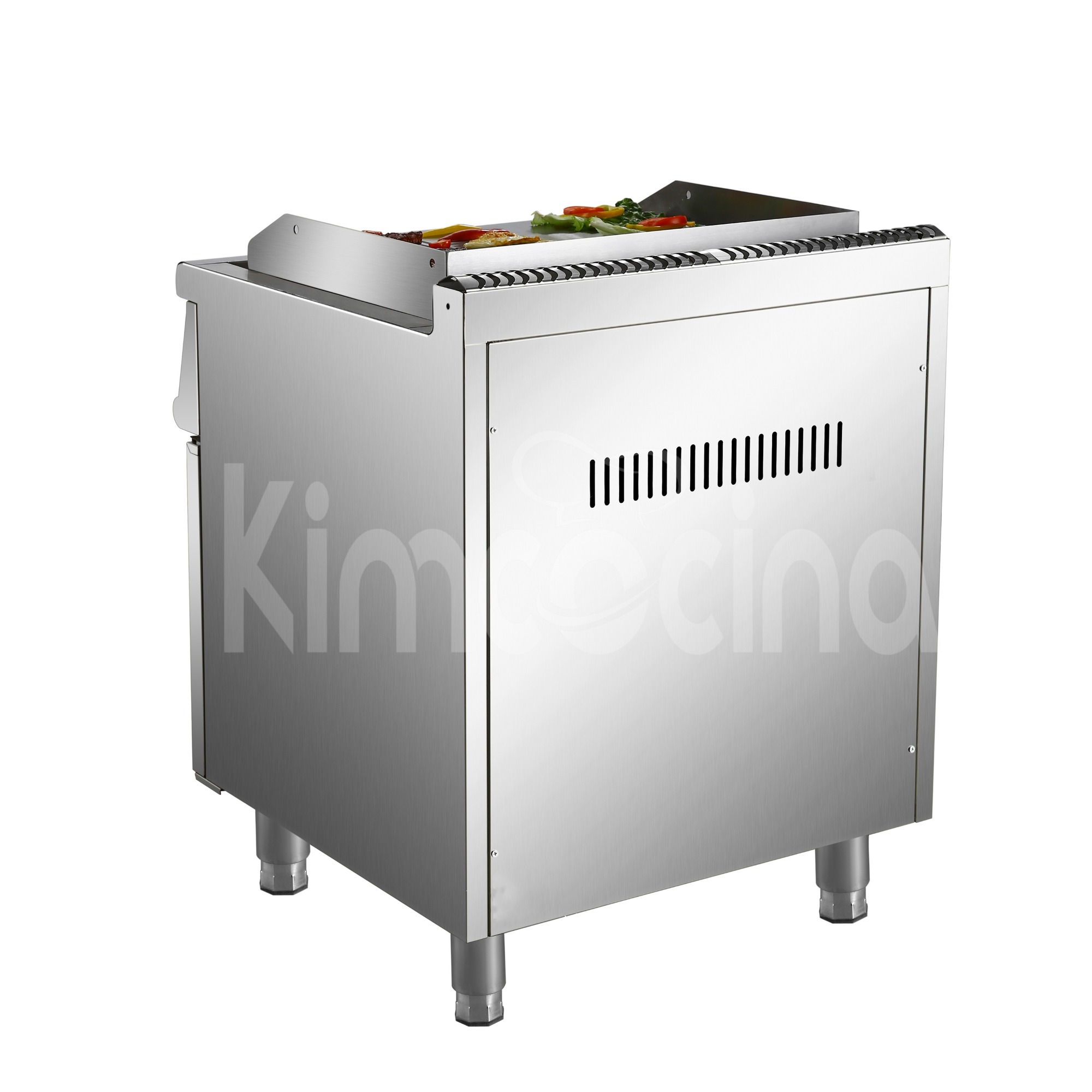 kimcocina Electrico Freidoras (2/3 Flat&1/3 Grooved) with Cabinet