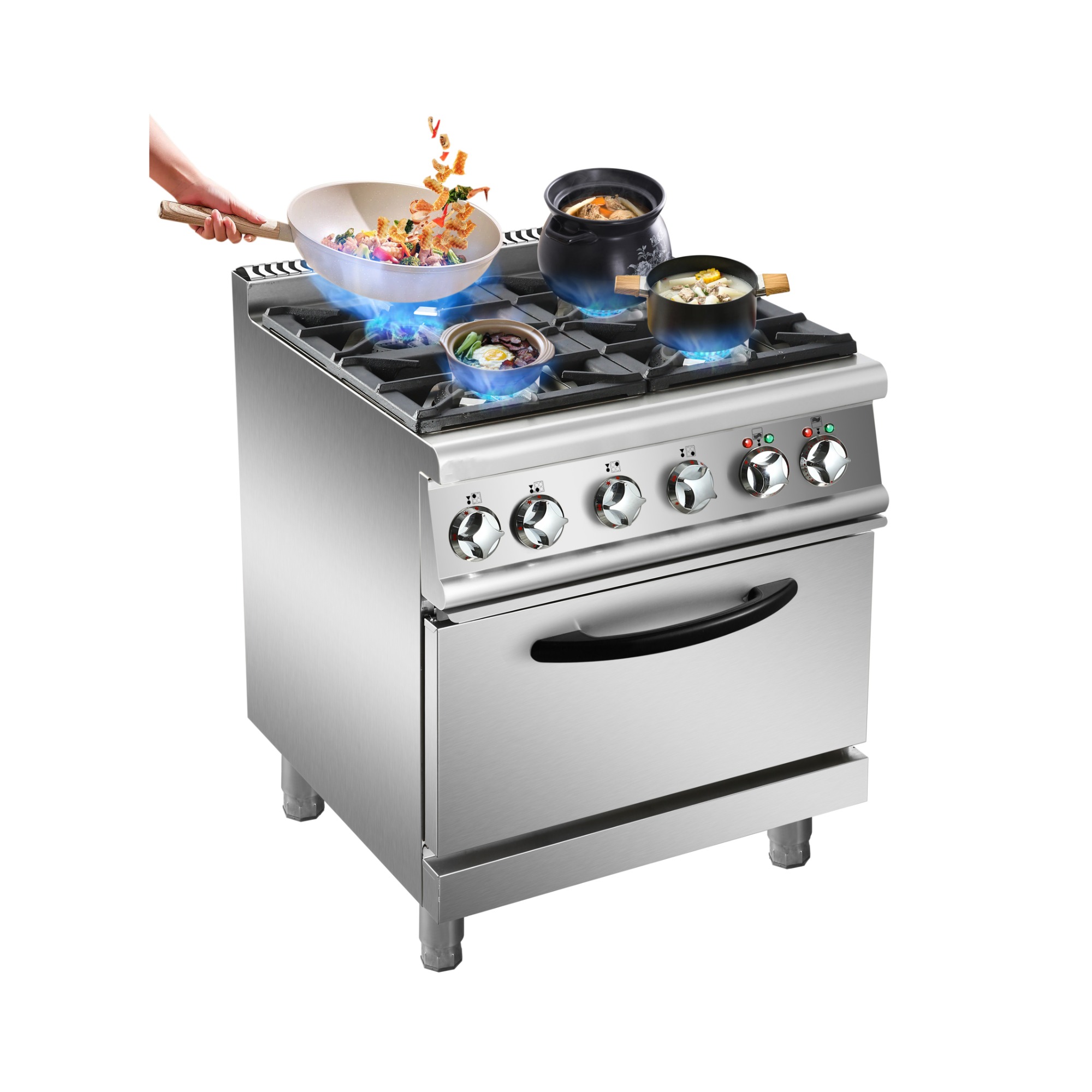 Cocina de gas de 4 quemadores con horno a gas: Estilo USA