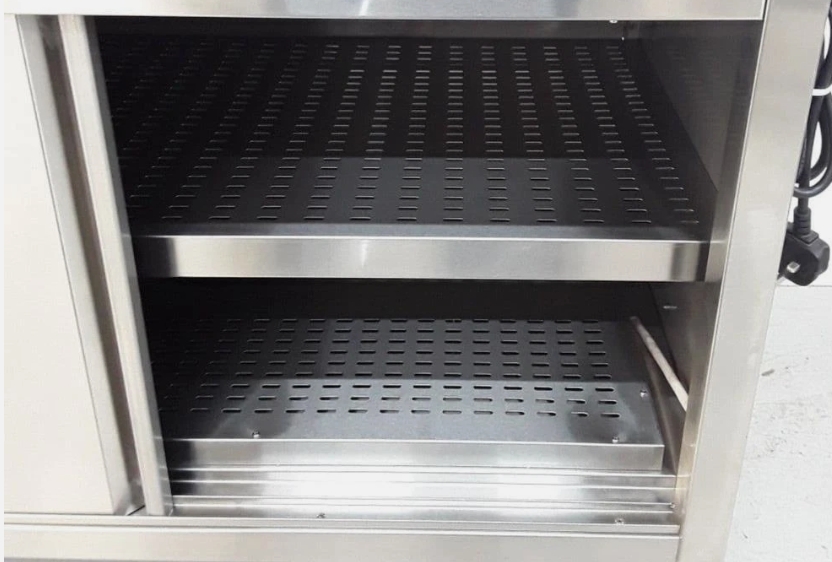 Hot Cupboard With 2 Tier Heated Gantry Table on Castor Wheels 150x60x152 cm New