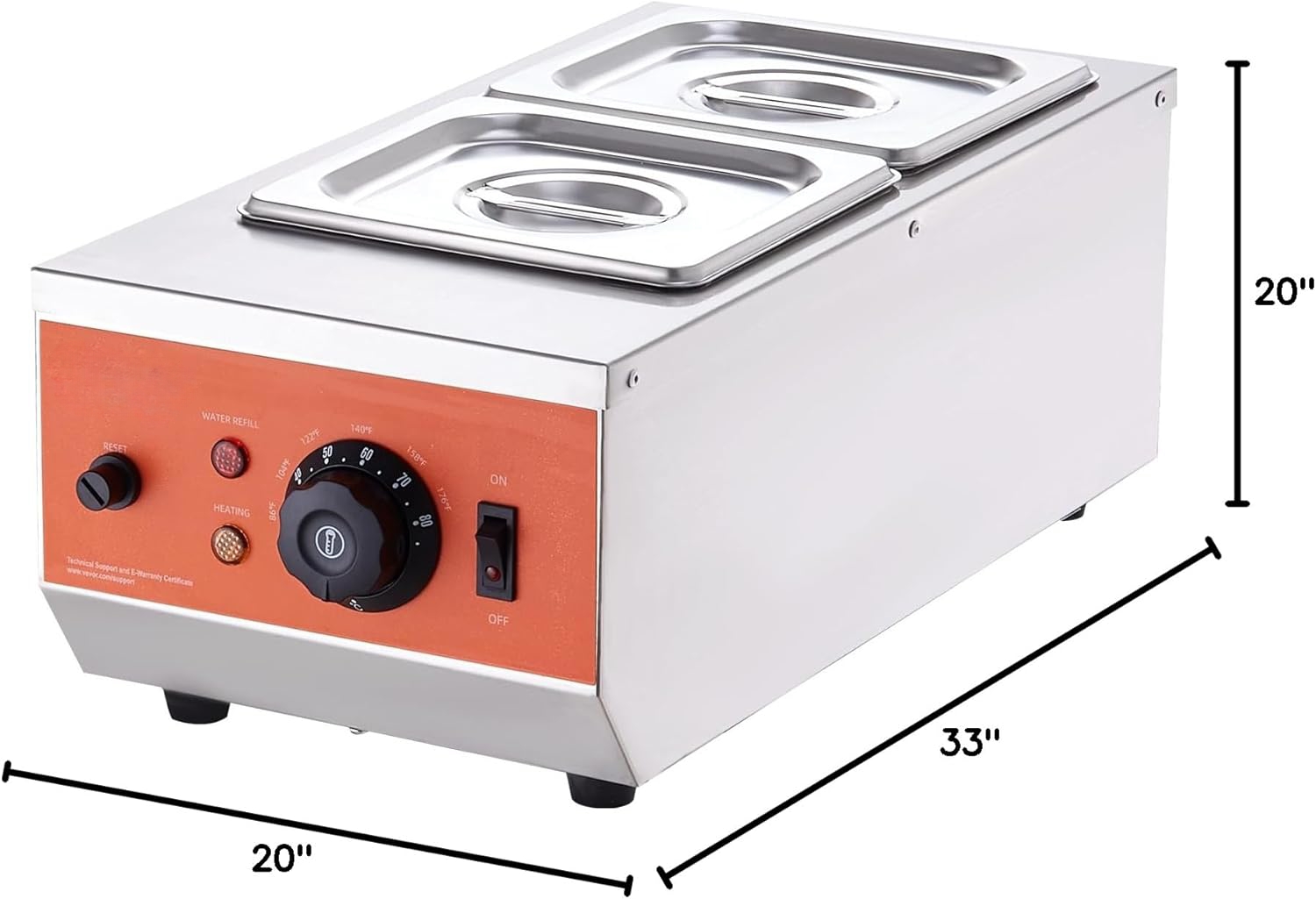 Chocolate Tempering Machine, 9 Lbs 2 Tanks Chocolate Melting Pot with TEMP Control 86~185℉, 800W Stainless Steel Electric Commercial Food Warmer For Chocolate/Milk/Cream Melting and Heating