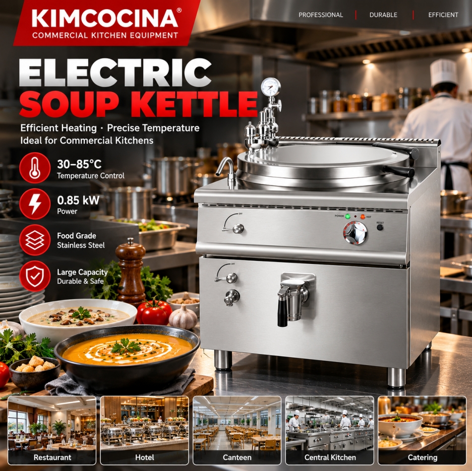 Commercial 100L Electric Soup Kettle Stainless Steel 800 x 900 x 920mm EK100